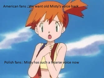 Misty in modern pokemon anime dubs meme