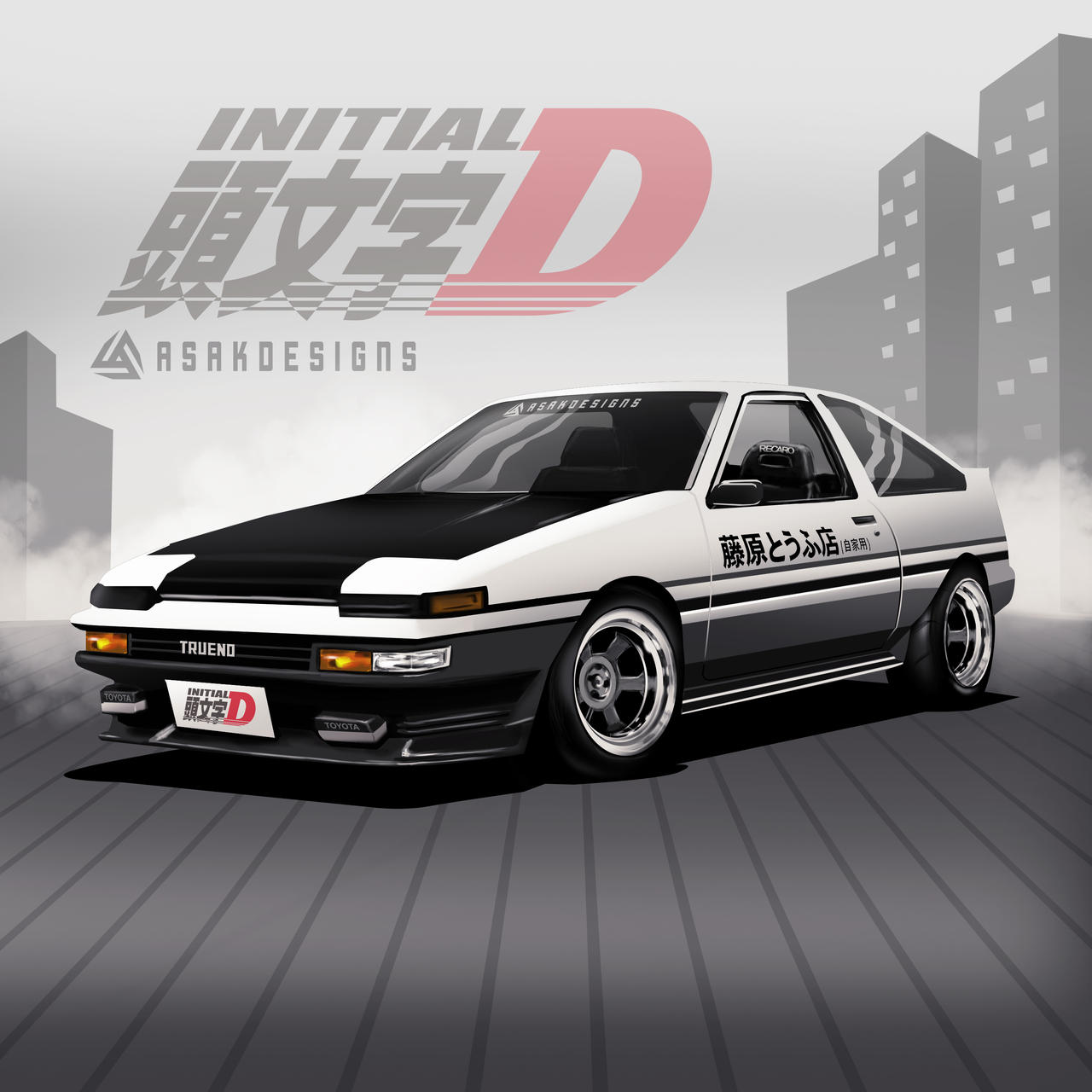 INITIAL D toyota AE86 illsutration by ASAKDESIGNS on DeviantArt