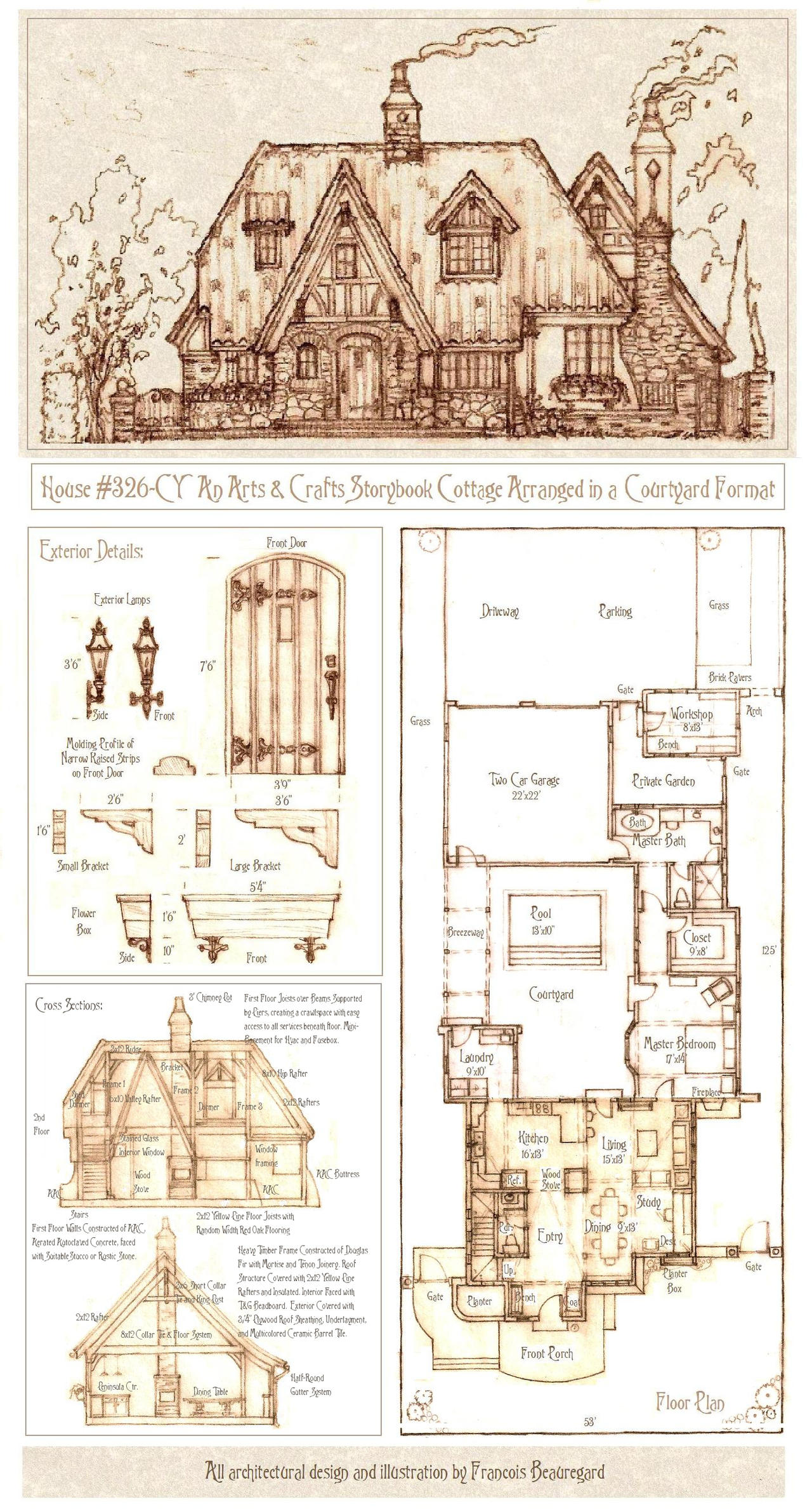 House 326 Storybook Cottage Plan Sheet