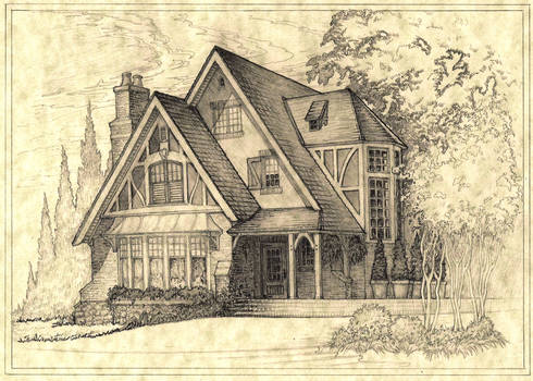 House 300 Shaded Perspective Sketch