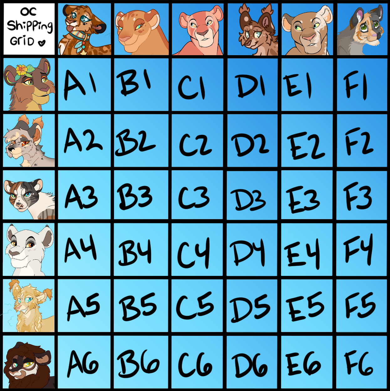 Breeding Grid Big Cat Breeding Grid- OPEN by catchatigertoe on DeviantArt