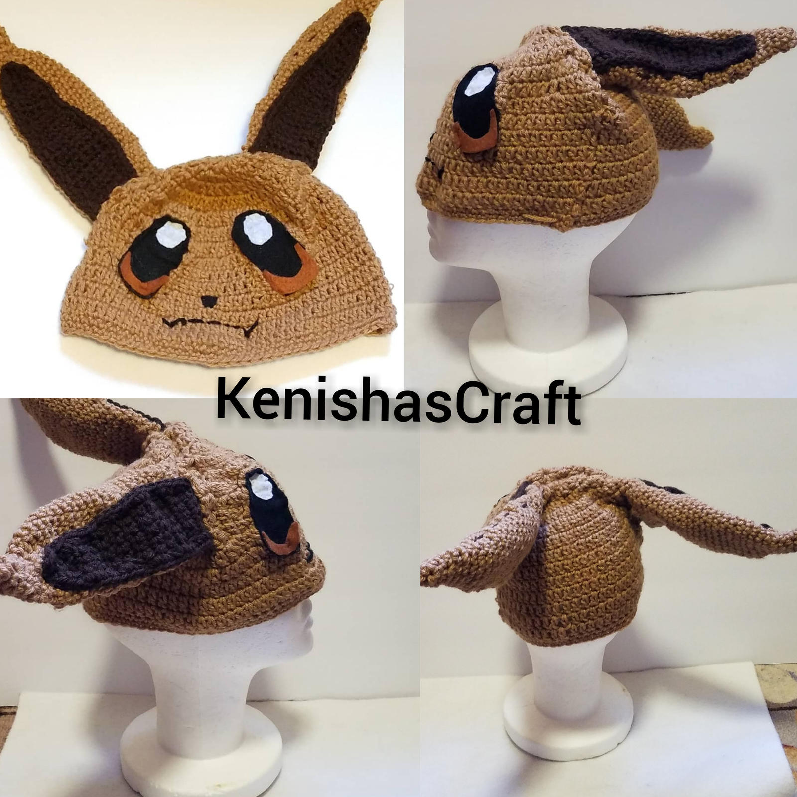 Eevee crochet hat by Diamond567 on DeviantArt