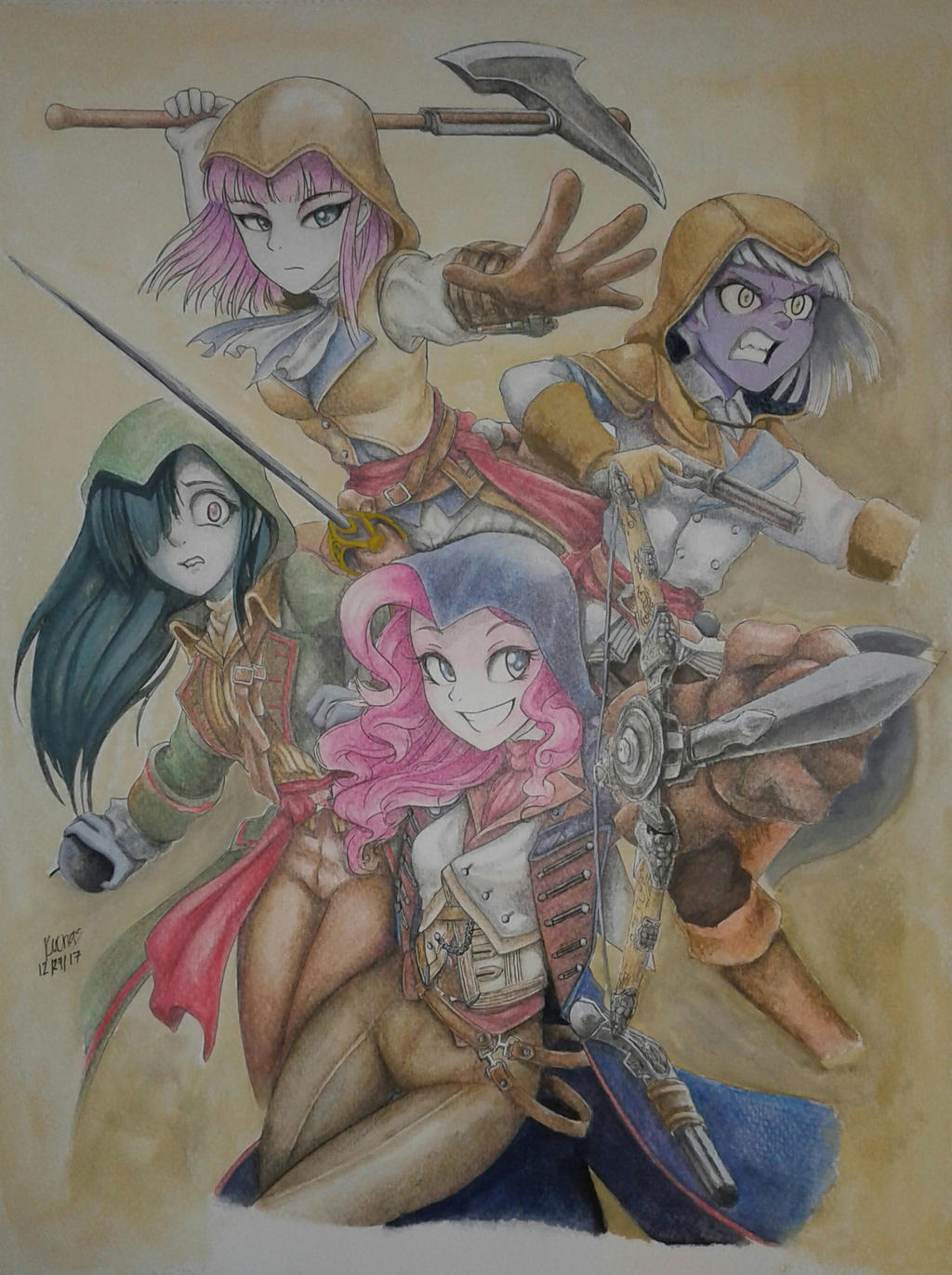 MLP/AC - Pie Siblings as French Brotherhood by KvOrias23