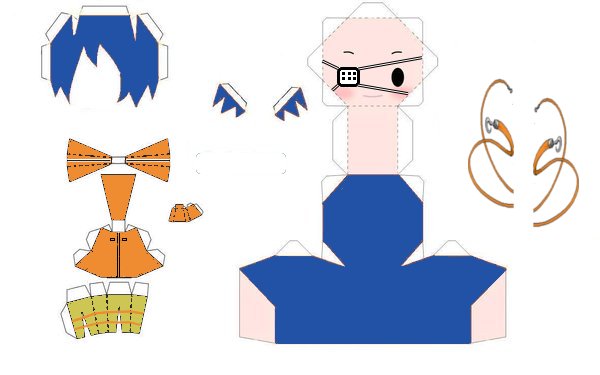 akito papercraft template