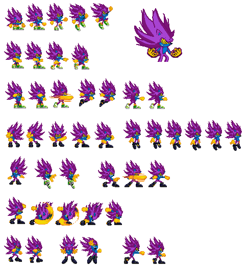 Hyper sonic 2 sprite sheet by 85rmzooz on DeviantArt