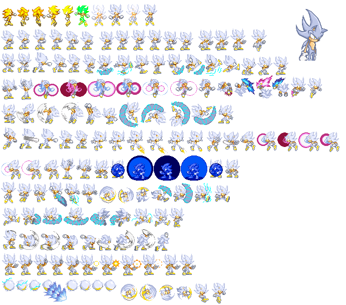 Hyper sonic 2 sprite sheet by 85rmzooz on DeviantArt