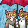 Kittens in a Rainstorm