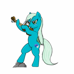 A blue pony