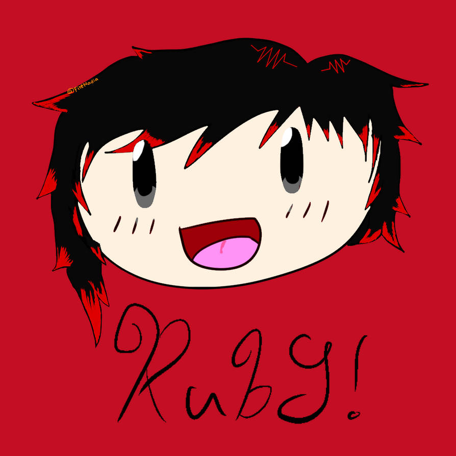 RWBY - Ruby Rose Chibi Head by firenadia on DeviantArt