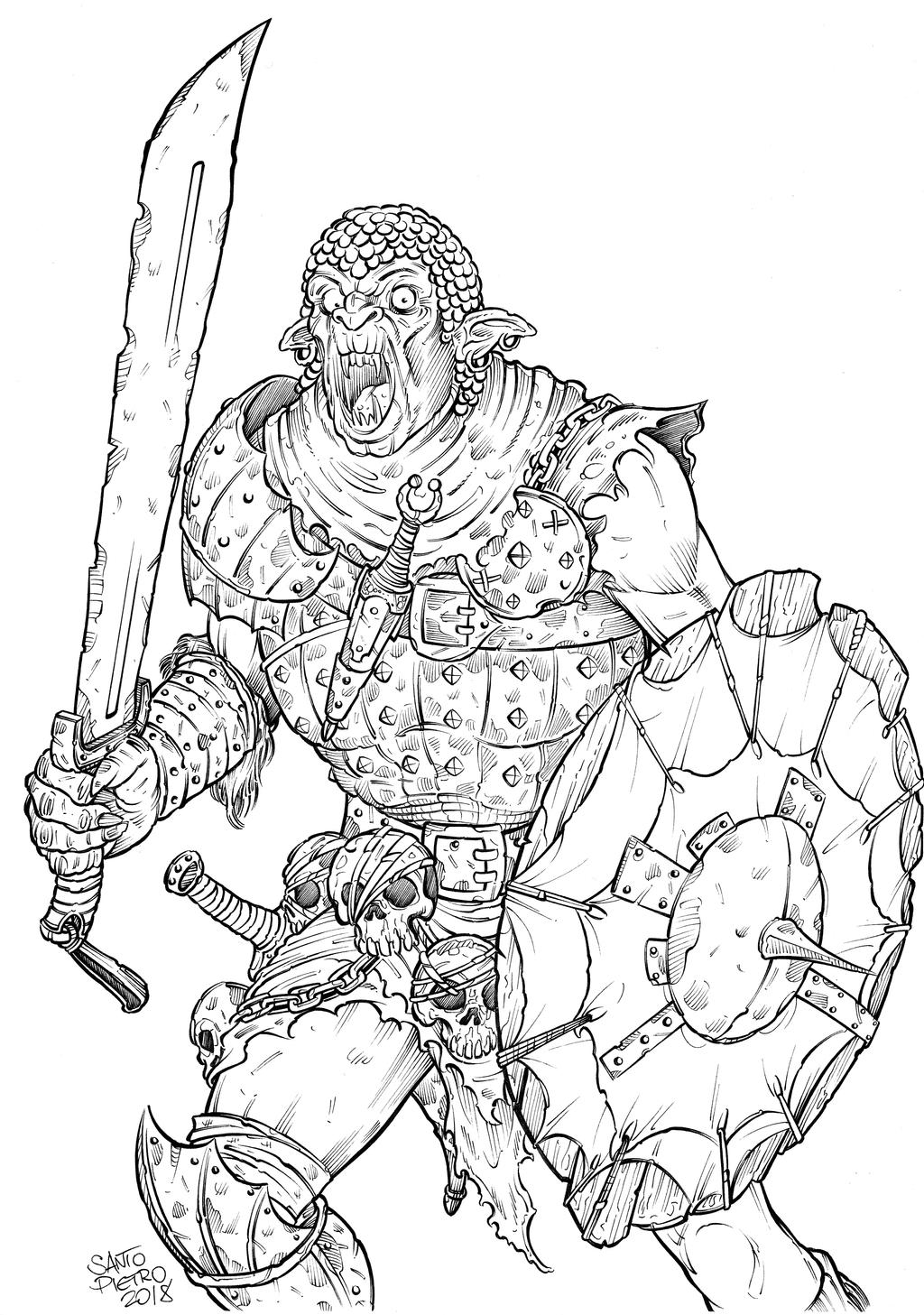 Ork Lineart By Area283 On DeviantArt