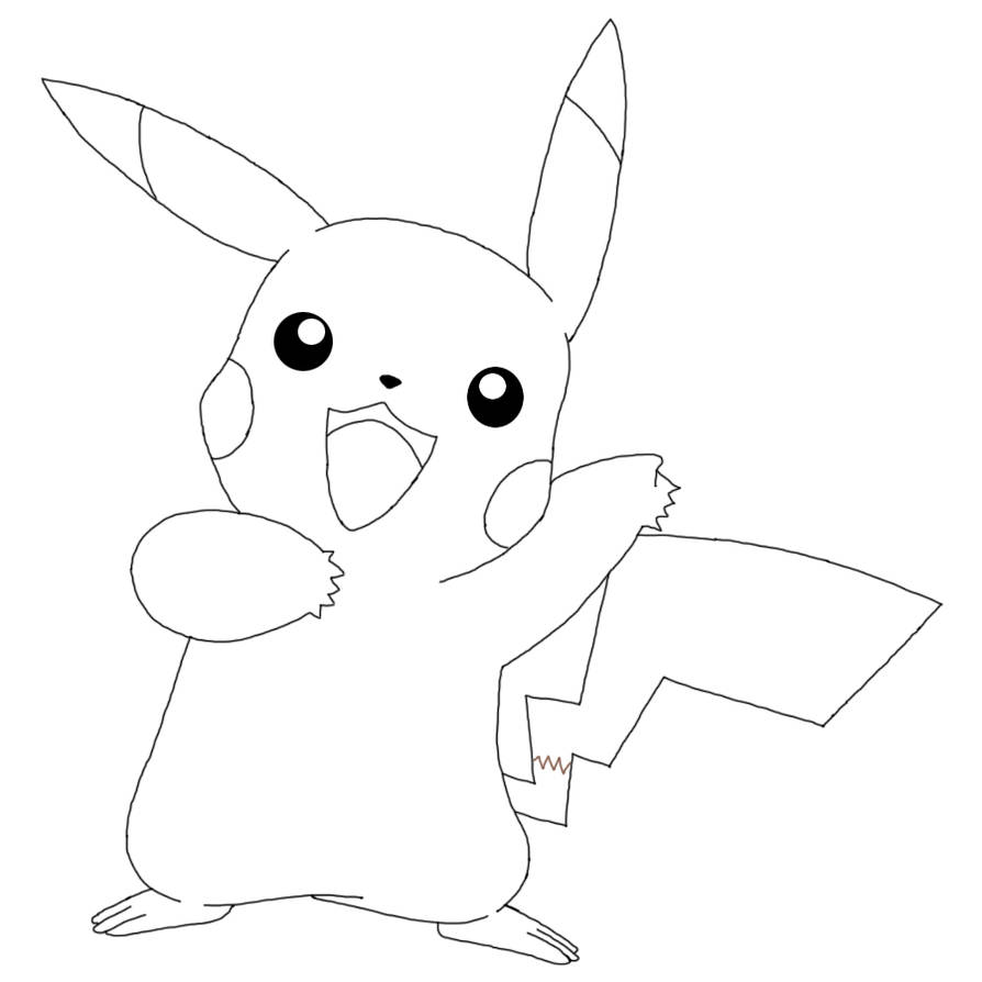 Line Vector Pikachu Pikachu Lineart by Scrappanator on DeviantArt