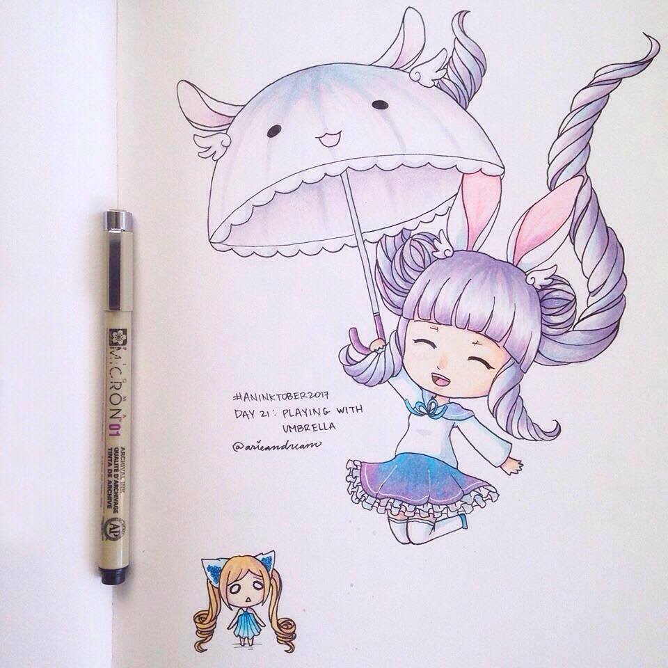 Aninktober Day 21 : Playing with Umbrella