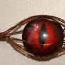 Red handmade dragon eye pendant