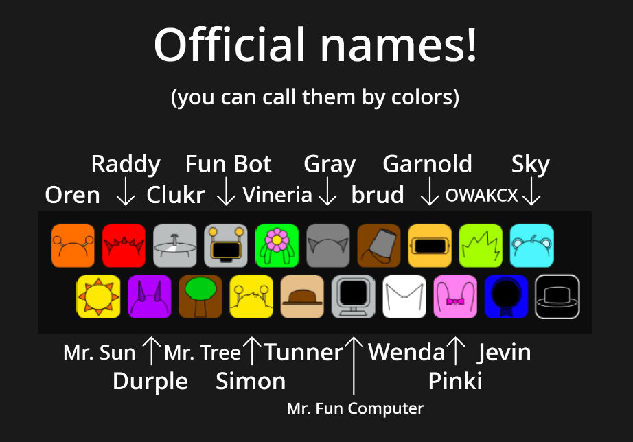 Sprunki Official Names! by edibetaawo on DeviantArt