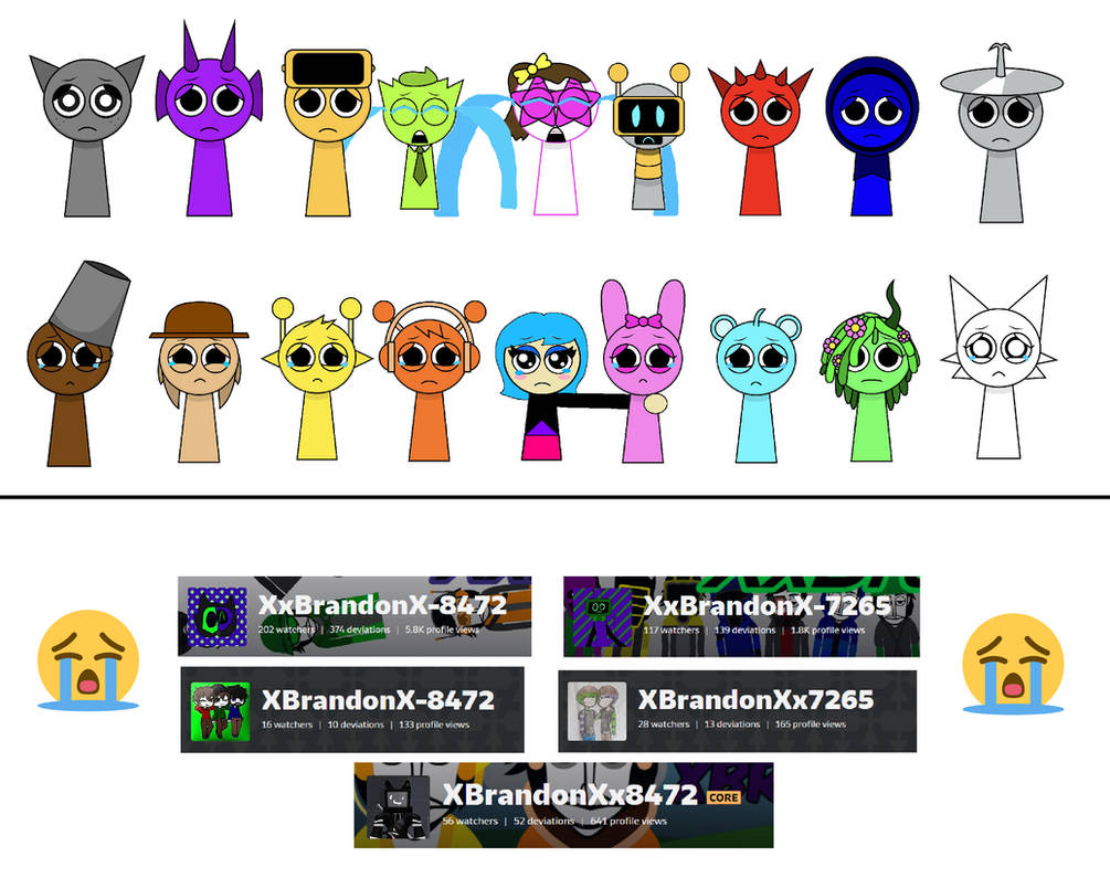 Springy Crying Sprunki All Characters Crying on Brand by edibetaawo on DeviantArt