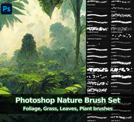 Photoshop Foliage, Grass, Leaves, Plant Brushes.