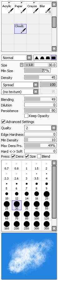 Paint Tool Sai: Cloud Brush