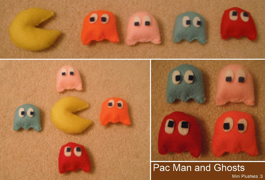 Pac Man + Ghost Plushies