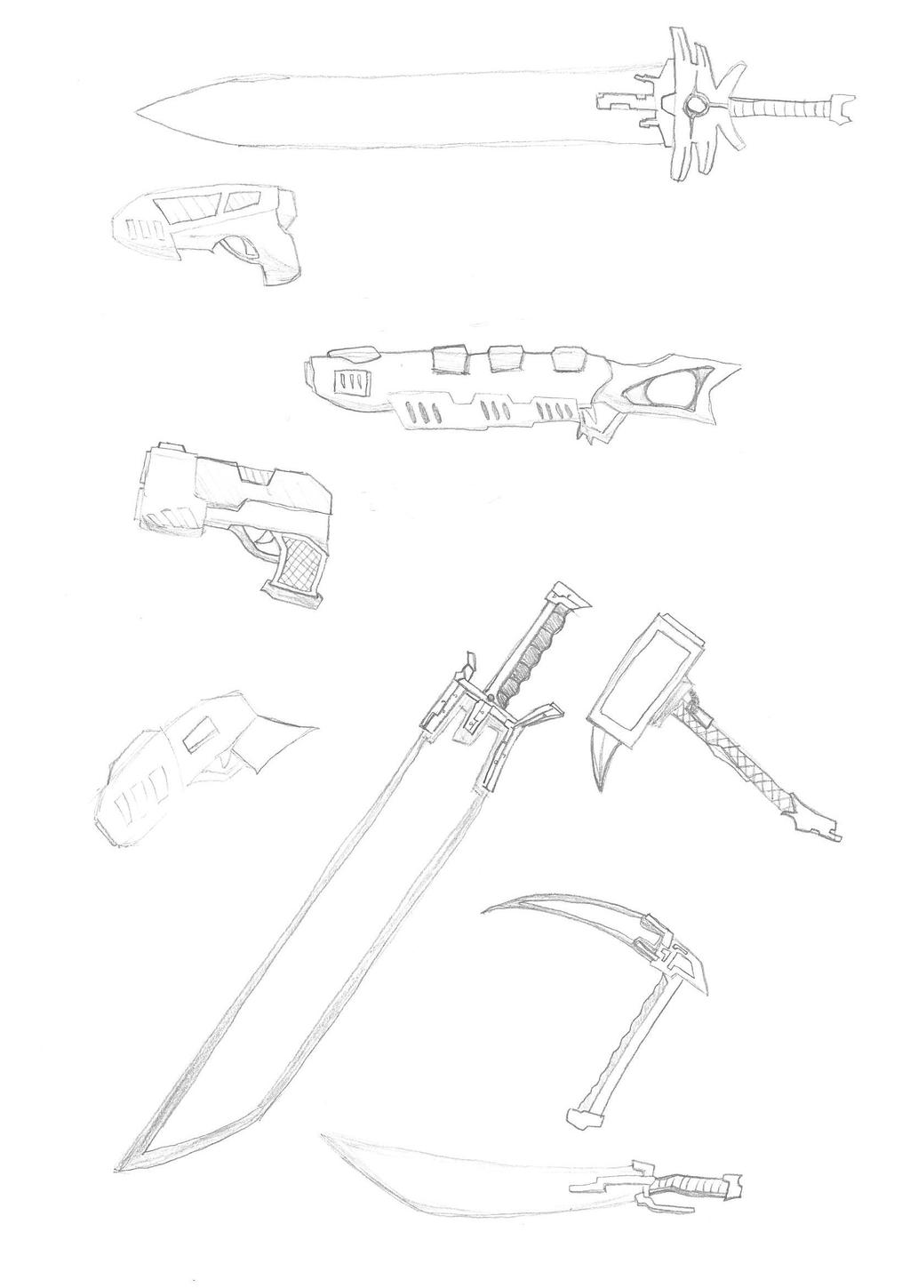 Weapon sketch by drawuniverse1992 on DeviantArt