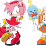 Amy rose, cream the rabbit and cheese the chao