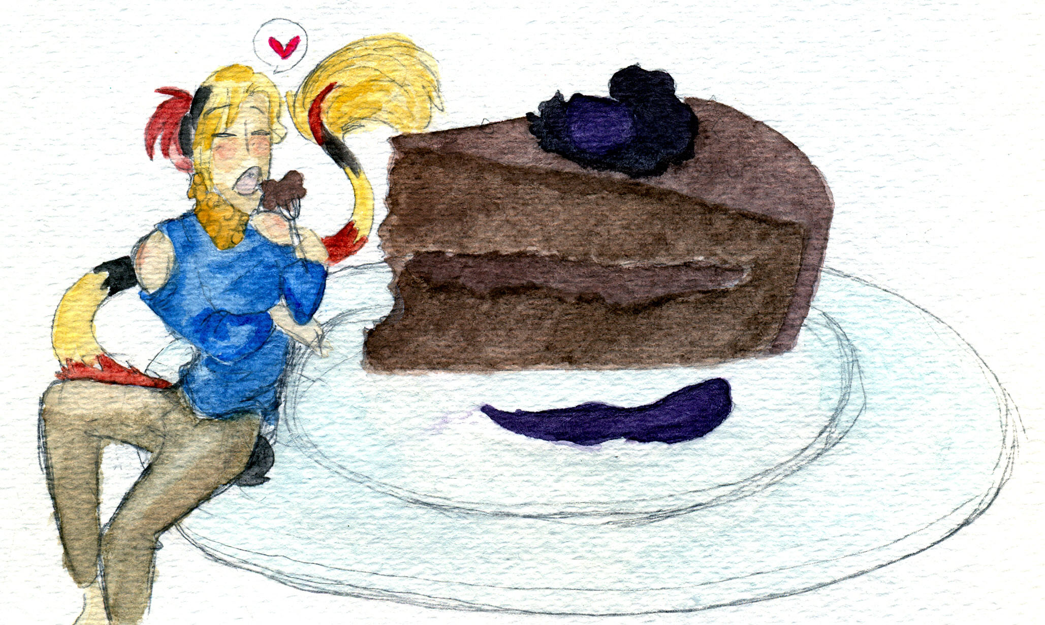 Watercolor - Chocolate Torte