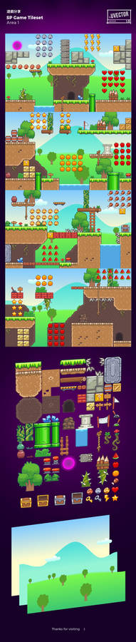 Seamless Platformer Tileset - Area 1