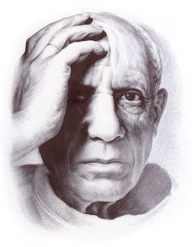 Pablo Picasso - ballpoint pen drawing