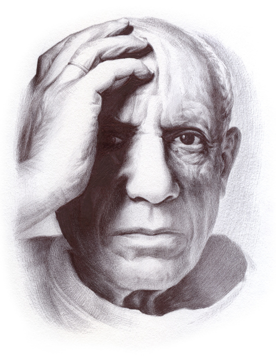 Pablo Picasso - ballpoint pen drawing