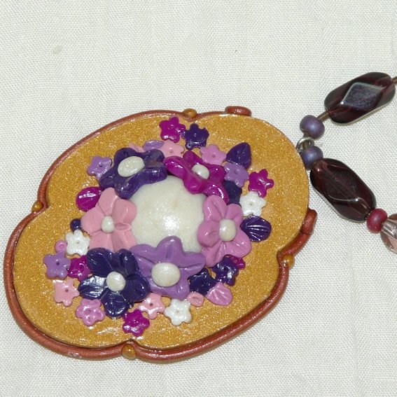 polymer clay pendant