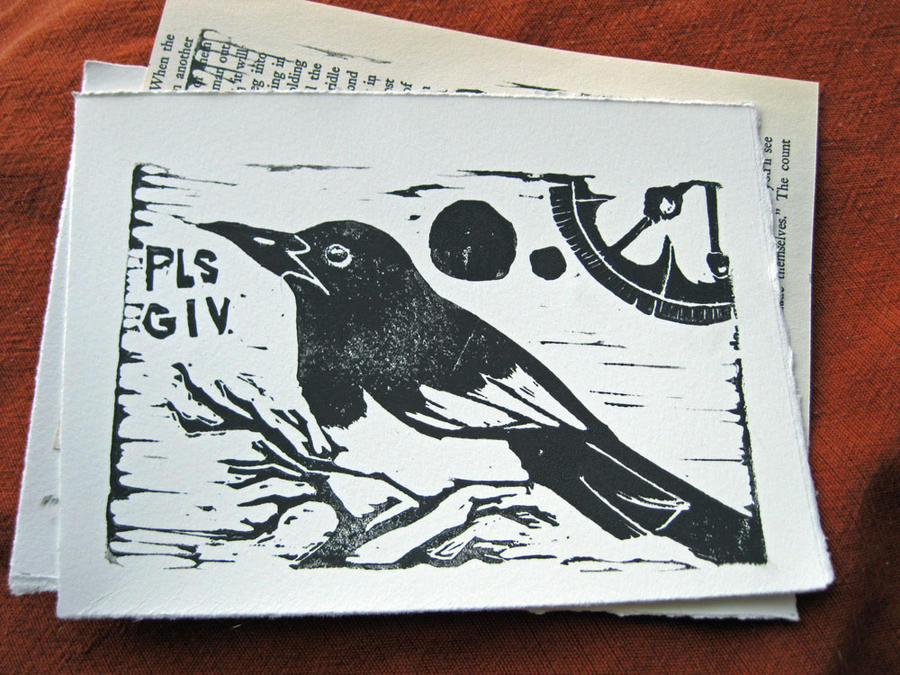 Pls Giv Magpie Print on White