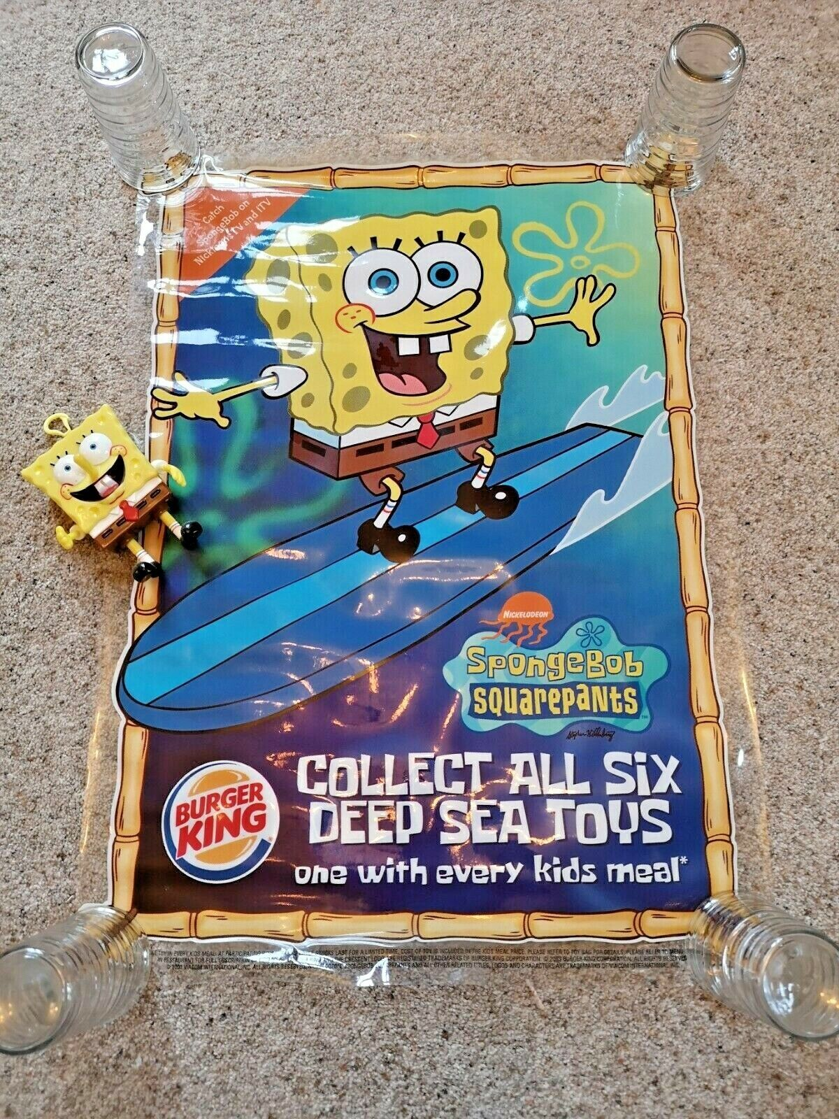 Spongebob Squarepants Burger King Toy and Poster by