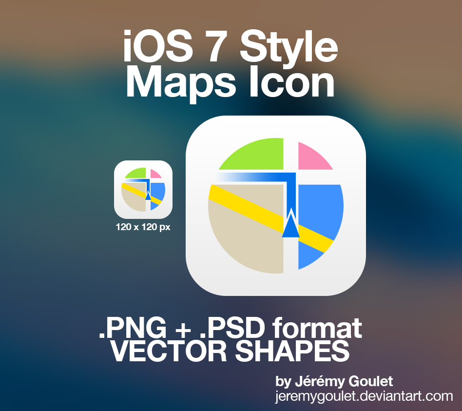 iOS7 Style Maps Icon Vector PSD by jeremygoulet on DeviantArt