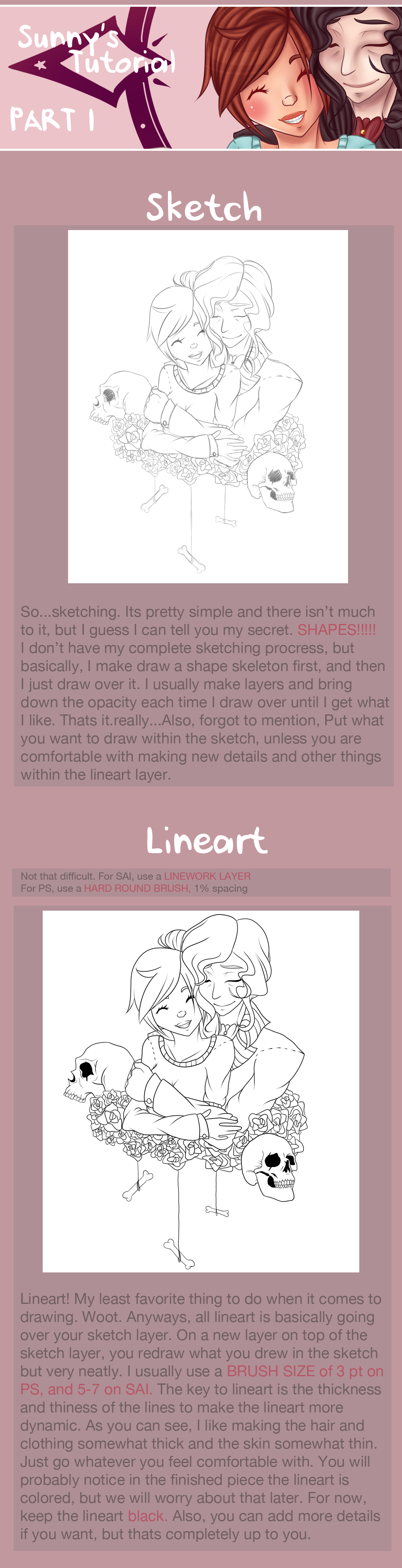 Drawing Tutorial [Part I: Sketch and Lineart]