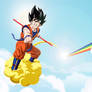 Goku and Rainbow Dash in the clouds
