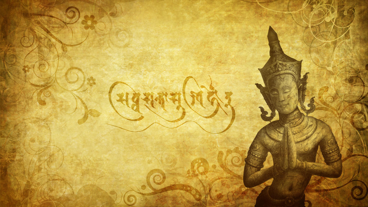 Buddha floral grunge