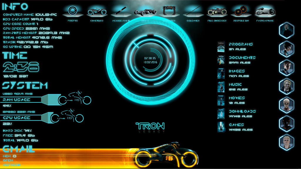 Tron Desktop with XWidget by Jimking on DeviantArt