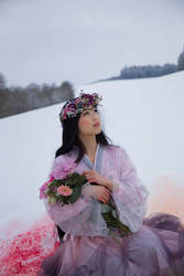 Asian Beauty in Winter - Stock by Liancary-art