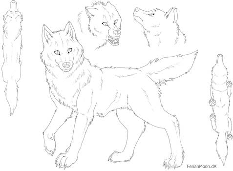 Free Feral Canine Ref Sheet by FerianMoon