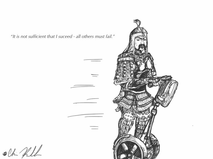 Genghis Khan on a segway