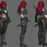Katarina Fanart highpoly turnaround