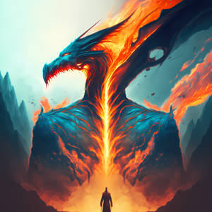 Mashup No. 20 Flaming Dragon and Silhouette