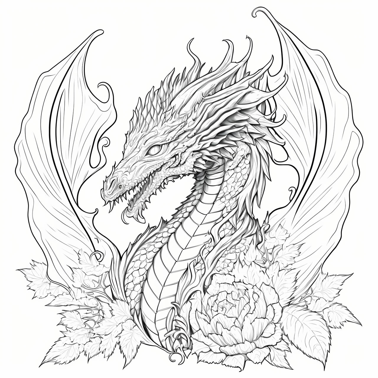 Coloring book page Dragon head by PMArtistic on DeviantArt