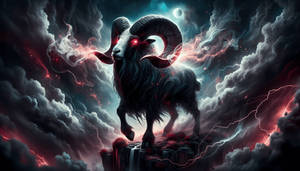 Zodiac Sign Aries Dark Fantasy Style