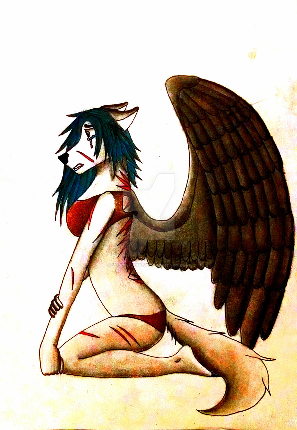 fallen angel tattoo (color) by Bloodhound98 on DeviantArt