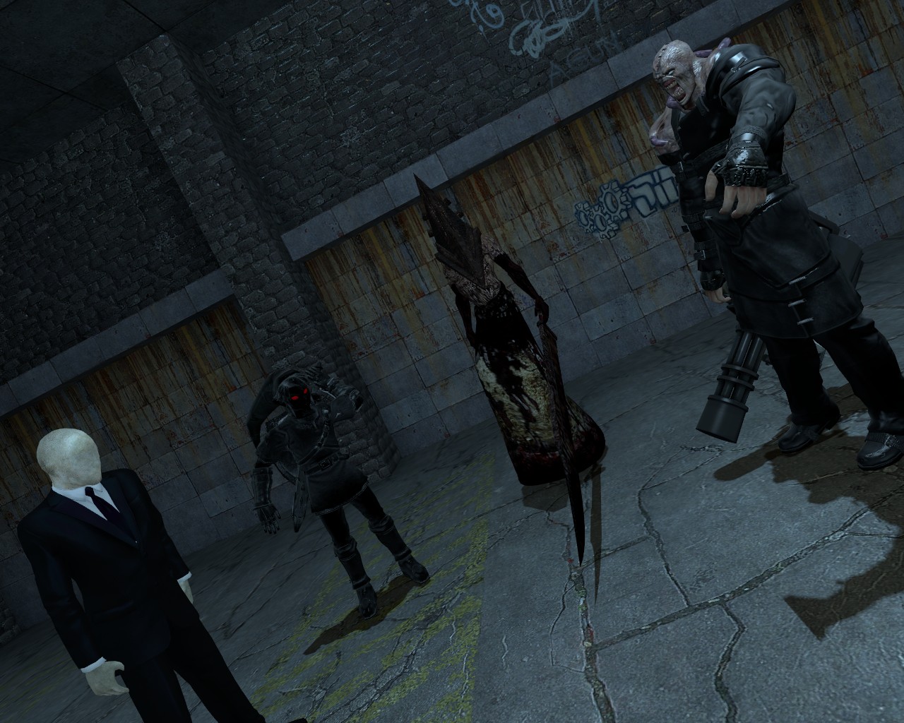 Slender Man Vs Pyramid Head by jim-shadow on DeviantArt