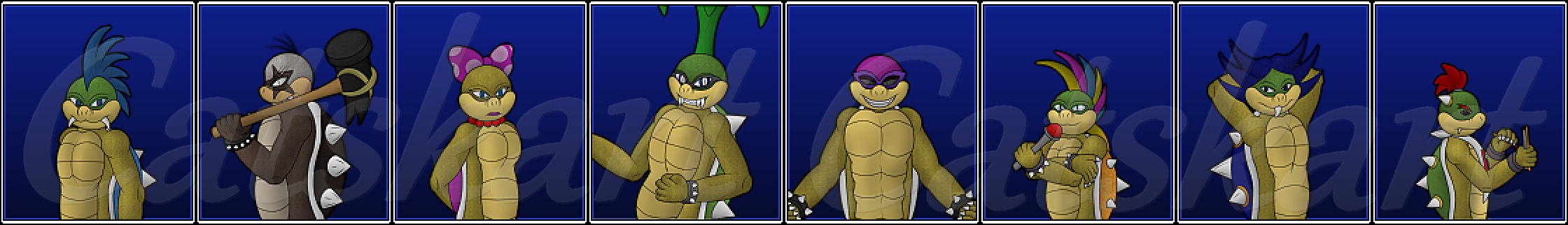 Les huit jeunes koopas - All koopalings portraits