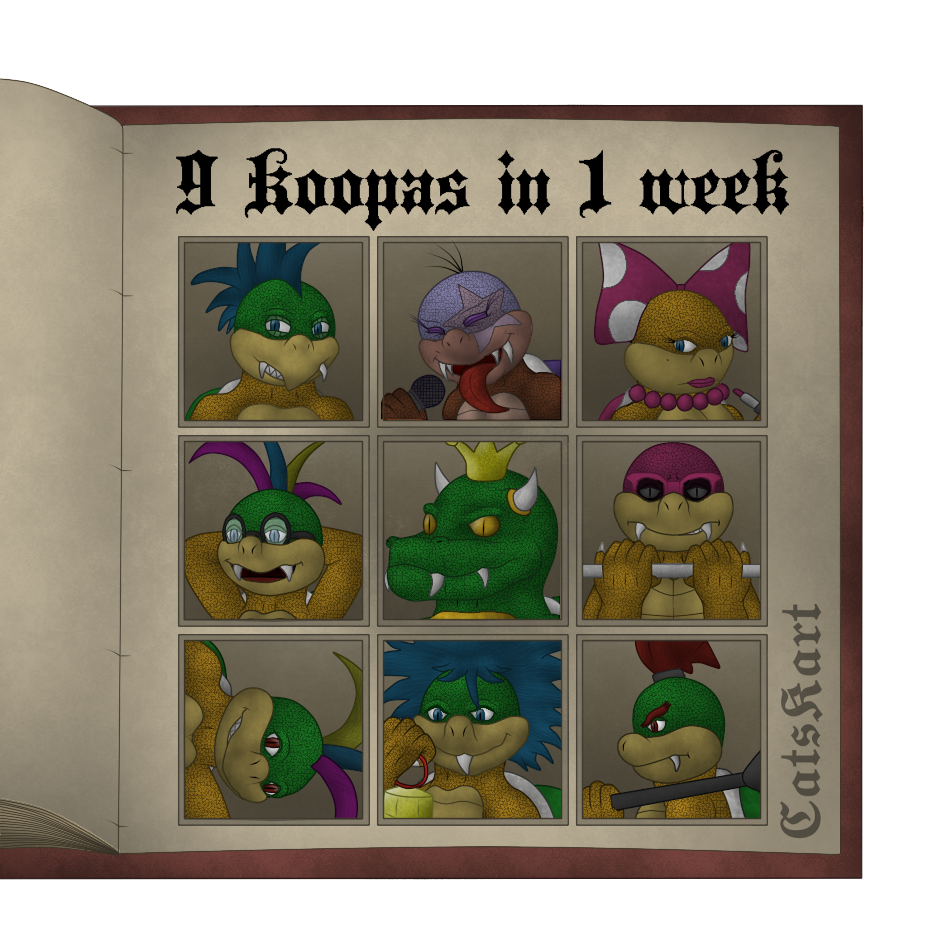 KOOPA WEEK 2017 - 9 koopas in 1 week by catskart on DeviantArt