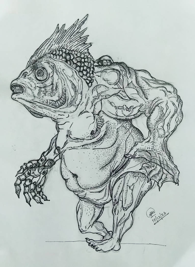 Humanoild Fish Fish head humanoid creature (Macher-muro-Man) by Dynaman1 on DeviantArt