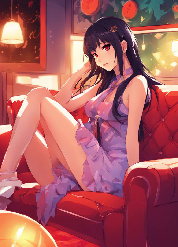 A beautiful dark-haired eighteen-year-old Asian gi