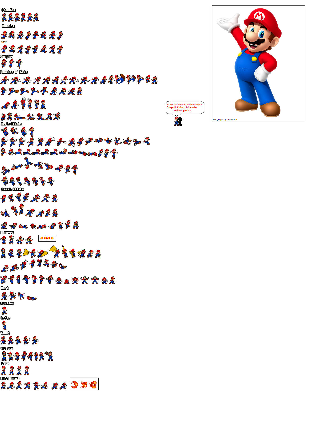 Super Mario Bros Mario Sprite Sheet No Background
